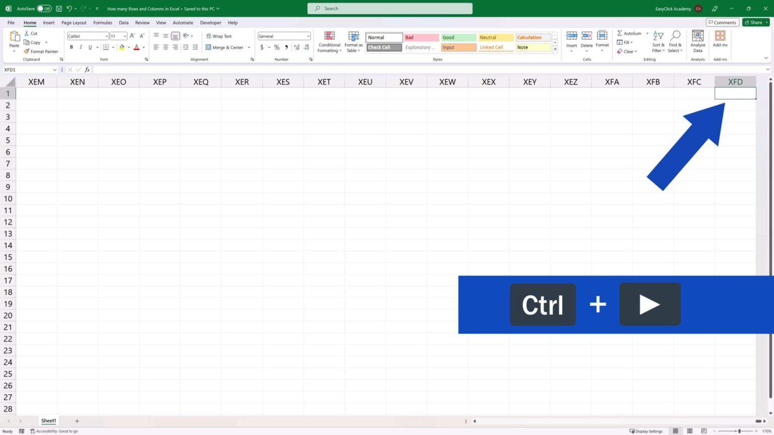 How Many Rows and Columns There Are in Excel - EasyClick ...
