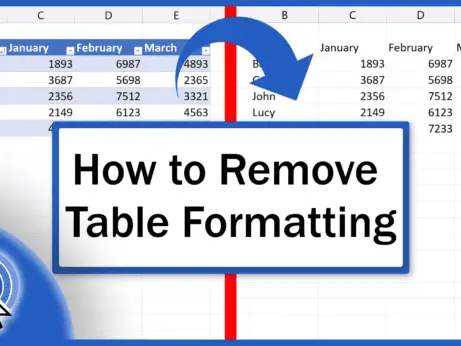 How To Remove Table Formatting In Excel