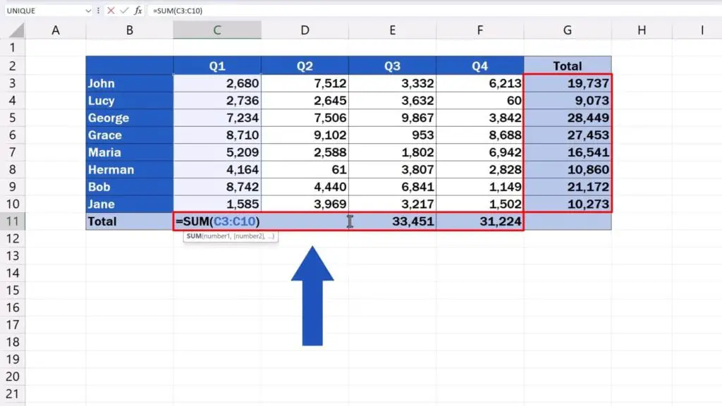 How to Remove a Formula in Excel -  formulas in column G and row 11