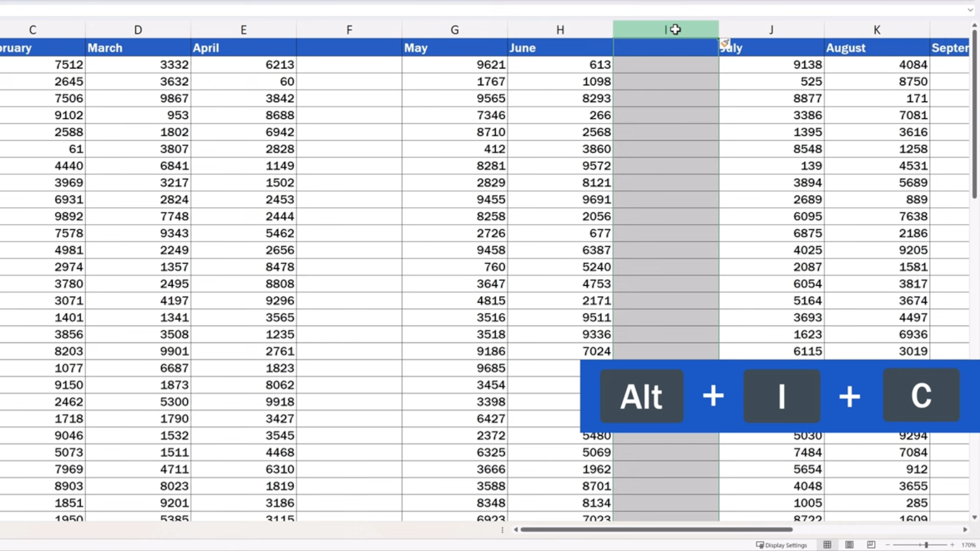 Shortcut Key to Insert a Column in Excel (Excel Shortcuts) - EasyClick ...