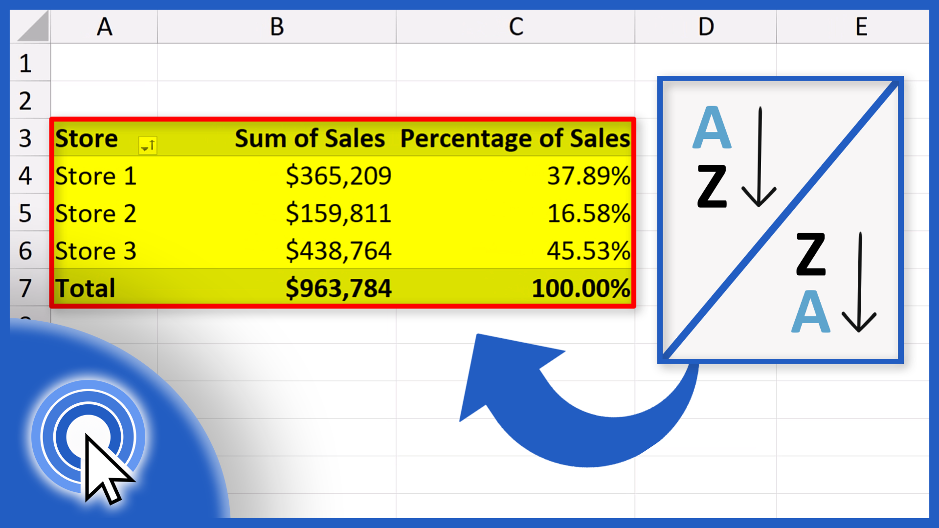 How to Sort Data in Pivot table