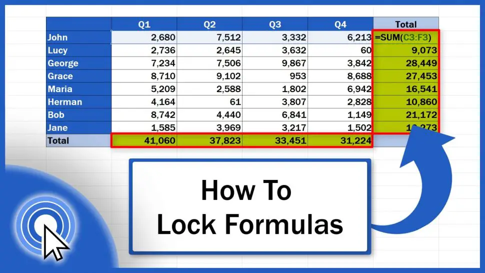 How To Lock Formulas In Excel