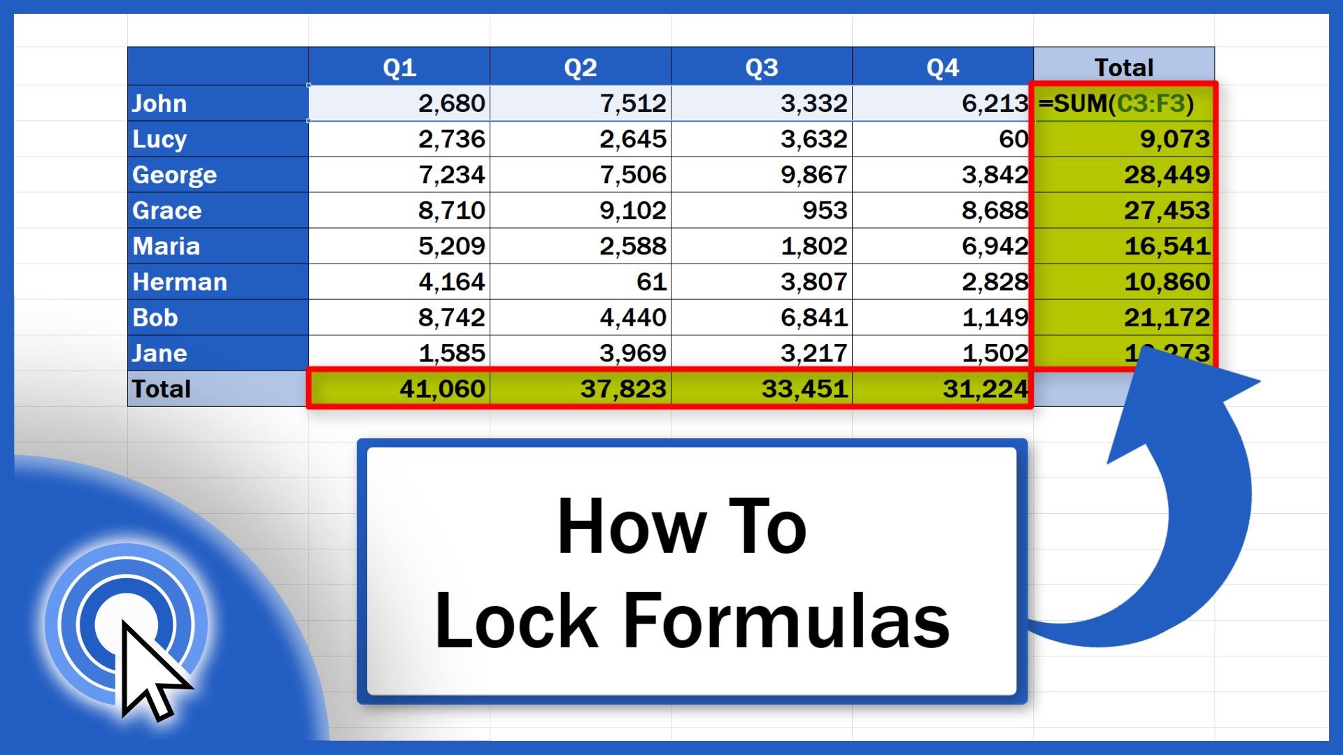 How To Lock Formulas In Excel
